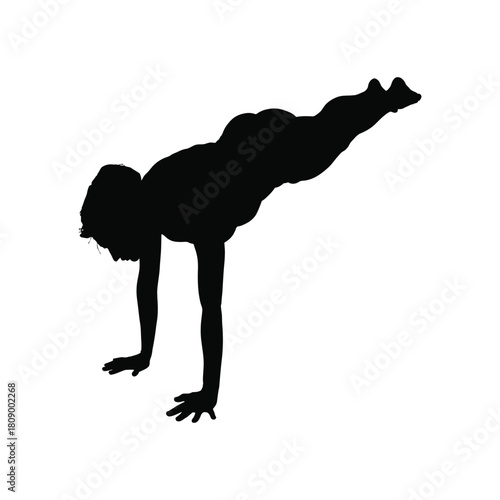 Silhouette of a person in a crow yoga pose isolated on, demonstrating strength, balance, and concentration in a challenging asana