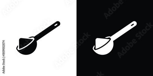 Teaspoon icon in glyph shilhouette black and white colors