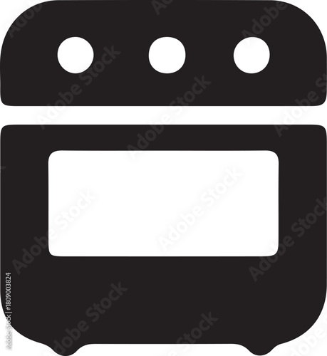 Flat vector icon set of kitchen gadgets  types in minimalist black and white style