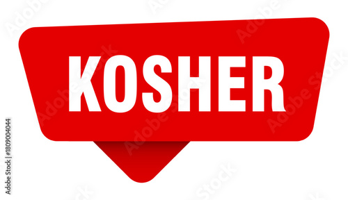 kosher red sticker isolated on transpatent background. kosher sign