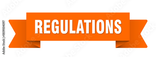 regulations ribbon isolated on transparent background. regulations ribbon