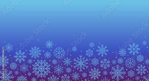 Christmas frame background with falling snowflakes. Vector illustration