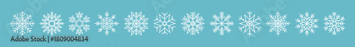 Set of snowflake with different variations. Vector illustration