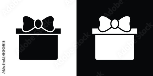 Wedding Gift icon in glyph shilhouette black and white colors