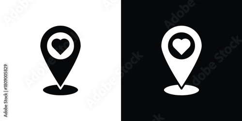 Wedding Location icon in glyph shilhouette black and white colors