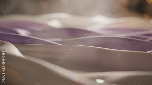 Flowing fabric layers with soft light reflections