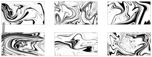 Set of white and black marble texture vector background.  