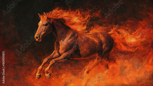 炎の中を疾走する火の馬