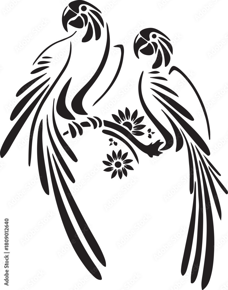 Fototapeta premium Black tribal silhouette of a flying eagle head vector illustration for a tattoo design or logo symbol