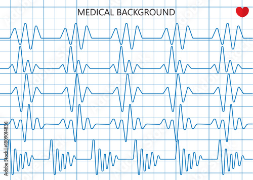 Medical background with heart rhythm vector illustration for healthcare cardiology and medical prese