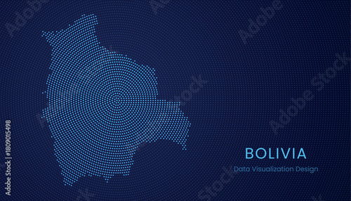 Bolivia dotted digital map for data visualization design