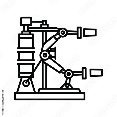 Industrial robotic arm machine isolated on