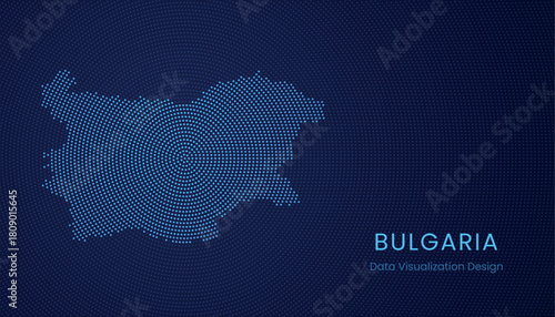 Bulgaria dotted digital map for data visualization design