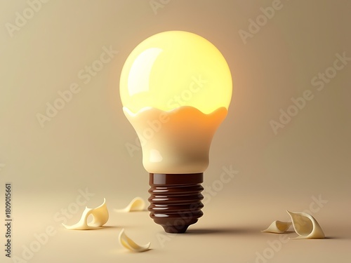 A chocolate bulb made with a vanilla covering.