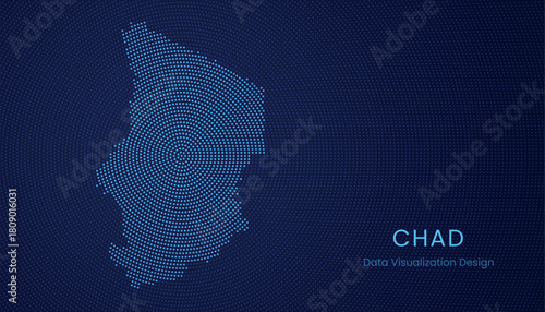 Chad dotted digital map for data visualization design