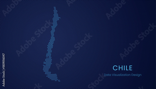 Chile dotted digital map for data visualization design