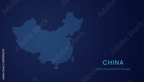 China dotted digital map for data visualization design