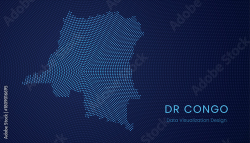 DR Congo dotted digital map for data visualization design