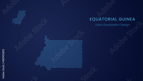 Equatorial Guinea dotted digital map for data visualization design