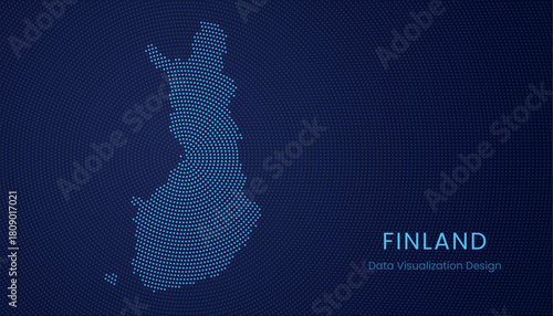 Finland dotted digital map for data visualization design