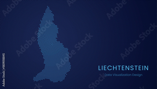 Liechtenstein dotted digital map for data visualization design