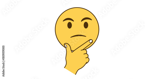 Thinking emoji vector illustration