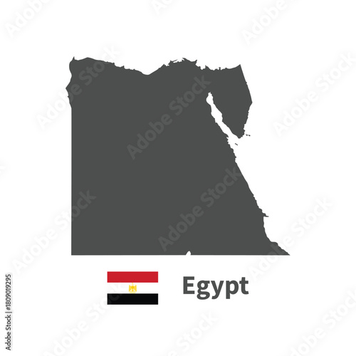 Egypt flag map illustration on white background