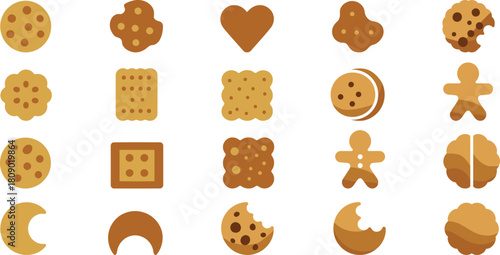 Assorted flat design cookies and biscuits gingerbread man