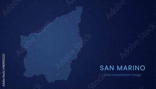 San Marino dotted digital map for data visualization design