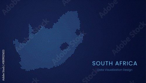 South Africa dotted digital map for data visualization design