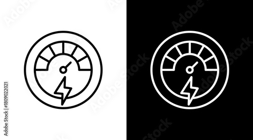 Green Technology White Icon Set Design