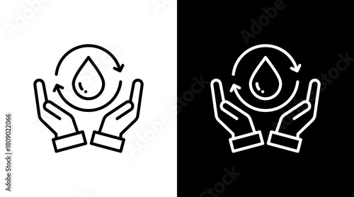 Environmental Education White Icon Set Design