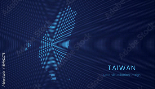 Taiwan dotted digital map for data visualization design