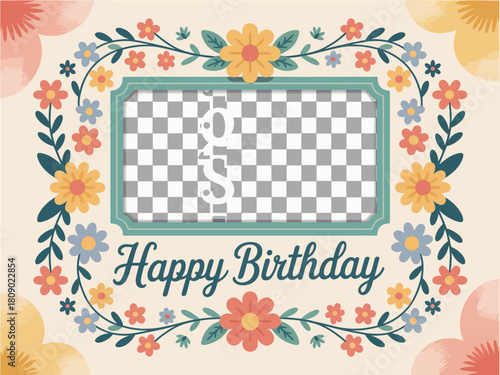 A joyful birthday card designed with bright flowers and text that celebrates happiness, making it a perfect choice for sharing love and good wishes on special days.