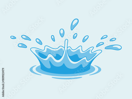 A striking illustration of a water splash that captures the moment of impact, symbolizing fluidity, elegance, and the essence of water in motion.