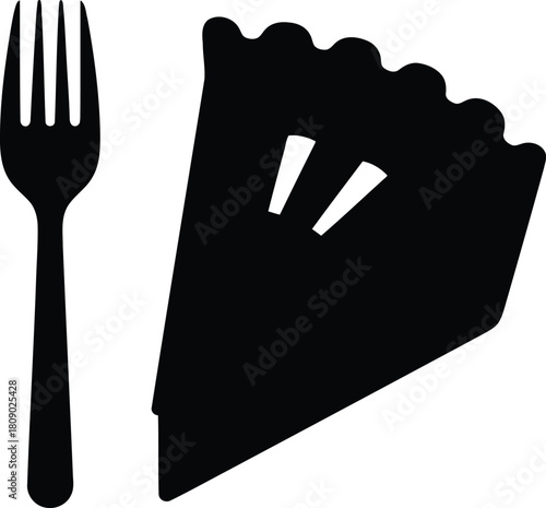 Delicious pie slice with fork dessert time sweet temptation illustration
