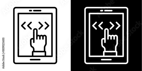 Touchscreen Interaction Icon Set White Style Collection