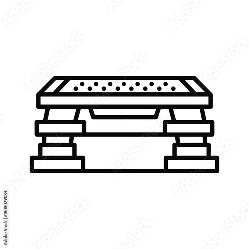 Aerobic step platform isolated on in line art style