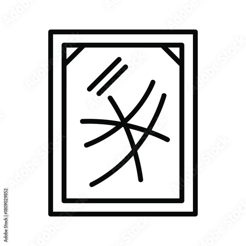 Dirty mirror isolated on with smudges and scratches