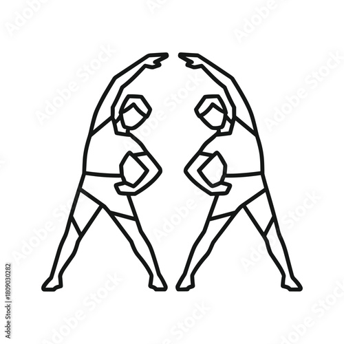 Stretching icon isolated on, fitness exercise for flexibility