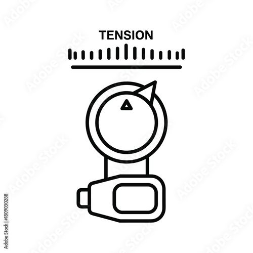 Tension meter icon isolated on, a device for measuring force