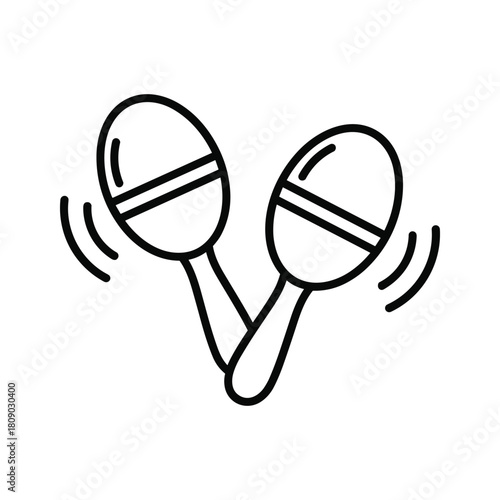 Maraca icon isolated on, a percussion instrument for music