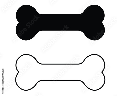 Dog food icon White isolated iron dumbbell weights and vintage wooden dog bone vector illustration