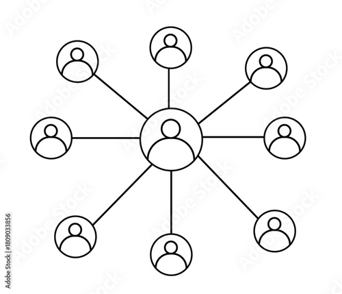 A 3D sphere structure illustrating the social network connection of a community via technology and communication