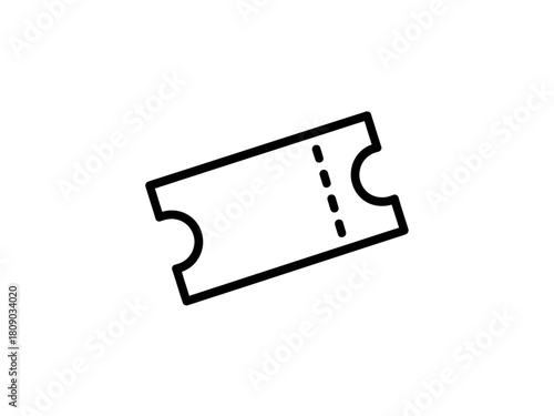 A minimalistic ticket design showcases a rectangular shape with rounded edges, ideal for event admissions, emphasizing simplicity and function in ticketing.