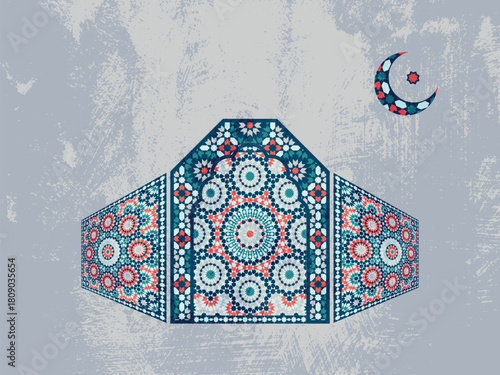 Islamic Geometric Arch Pattern Background - Moroccan Mosaic Tile Art Decorative Design
