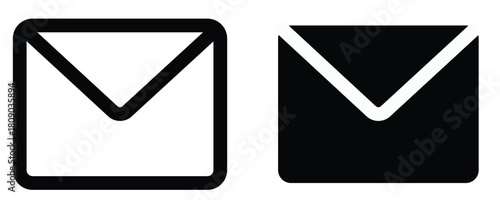 Mailbox icons Black and white mobile phone icon symbol vector for web and business communication design