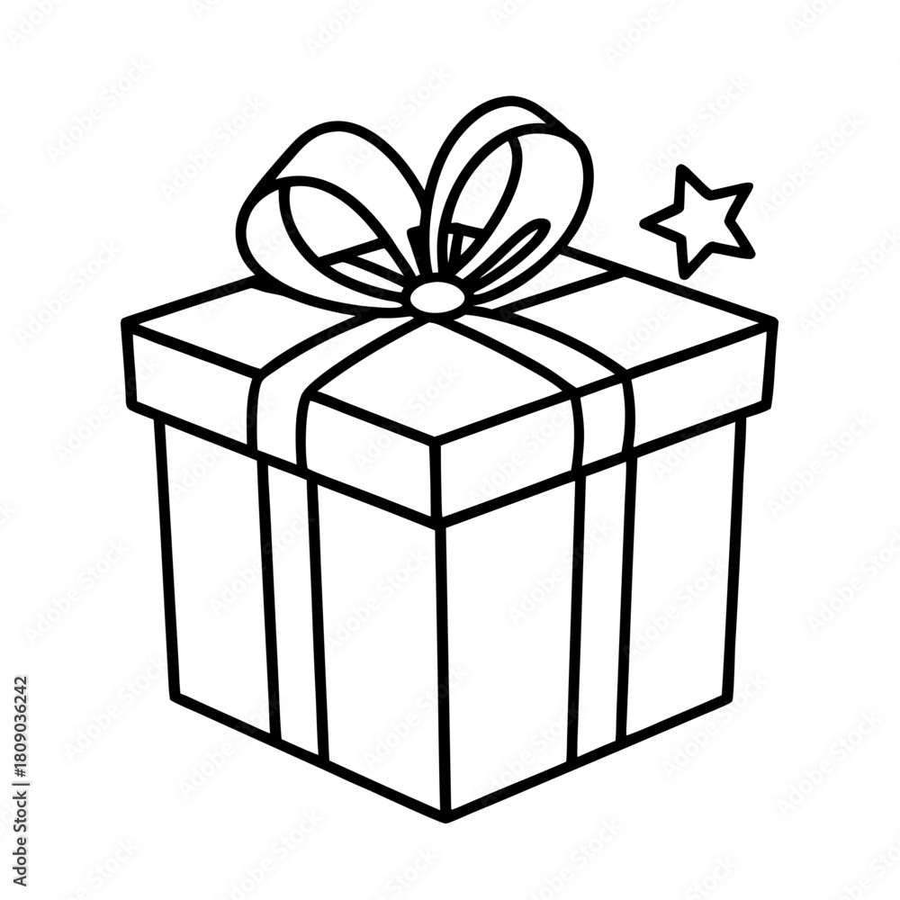 Obraz premium Holiday Gift Box Icons on White Background