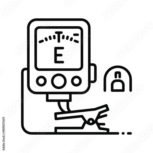 Guitar tuner icon isolated on, musical instrument tuning