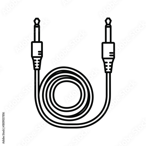 Audio cable icon isolated on, connection for music device